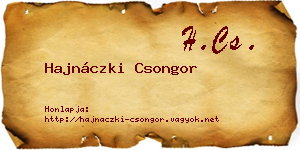 Hajnáczki Csongor névjegykártya